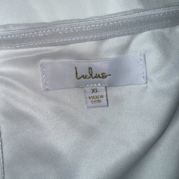 Lulus Feel the Romance White Off-the-Shoulder Maxi White Dress XL NWT - Picture 13 of 16